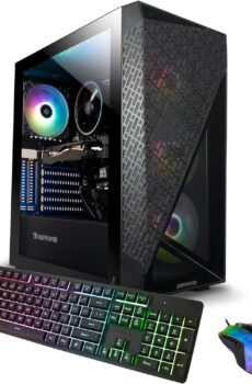 iBuyPower SlateMesh Gaming PC Computer Desktop SlateMeshA5N4601 (AMD Ryzen 5 7600, RTX 4060 8GB, 16GB DDR5 5200 Mhz, 500GB NVMe SSD, Windows 11 Home),Black