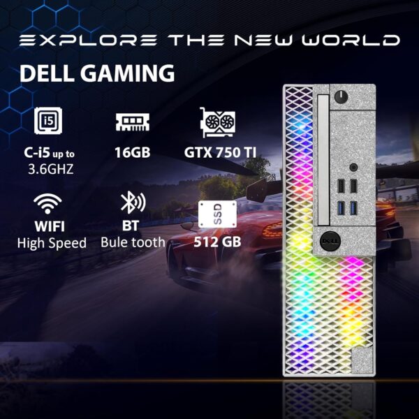 Dell RGB Gaming Desktop Computer, Intel Quad Core I5-6500 up to 3.6GHz, GeForce GTX 750 Ti 4G, 16GB Memory, 512G SSD, RGB Keyboard & Mouse, 600M WiFi & Bluetooth, Win 10 Pro (Renewed) - Image 3