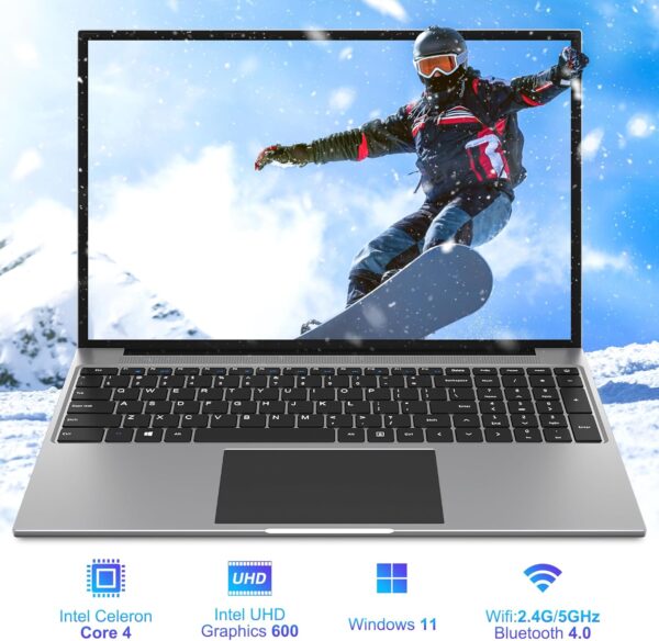 jumper Laptop, 16 Inch FHD IPS 1200p Screen, Quad Core CPU, 4GB LPDDR4 RAM 128GB ROM, Office 365 1-Year Subscription, Windows 11 Computer with Numeric Keypad, 4 Stereo Speakers, WiFi. - Image 3