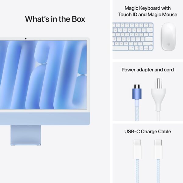 Apple 2024 iMac All-in-One Desktop Computer with M4 chip with 10-core CPU and 10-core GPU: Built for Apple Intelligence, 24-inch Retina Display, 16GB Unified Memory, 512GB SSD Storage; Blue - Image 6