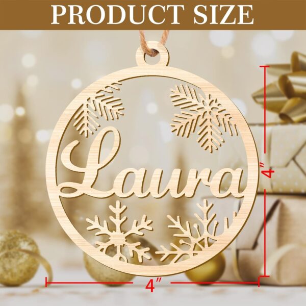 Personalized Christmas Ornaments with Name,Wooden Christmas Tree Ornaments 2024 with Custom Family Name for Kids Adults,Xmas Ornaments For Christmas Tree Gifts (01-6 Styles of Christmas Ornament) - Image 3