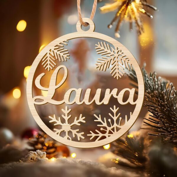 Personalized Christmas Ornaments with Name,Wooden Christmas Tree Ornaments 2024 with Custom Family Name for Kids Adults,Xmas Ornaments For Christmas Tree Gifts (01-6 Styles of Christmas Ornament) - Image 4