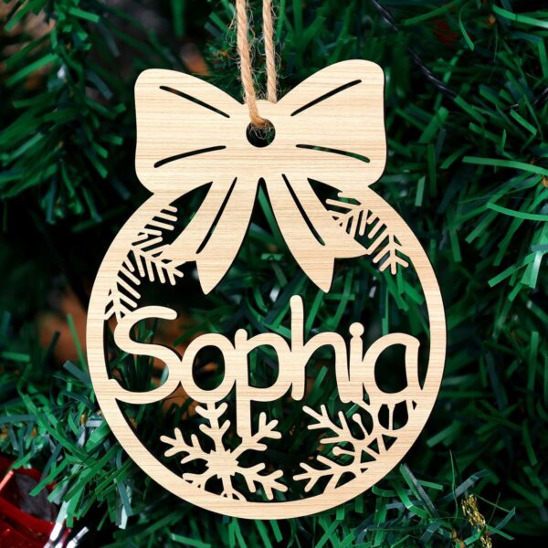 Personalized Christmas Ornaments with Name,Wooden Christmas Tree Ornaments 2024 with Custom Family Name for Kids Adults,Xmas Ornaments For Christmas Tree Gifts (01-6 Styles of Christmas Ornament) - Image 9