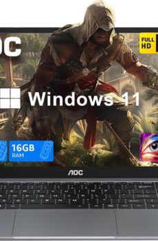 AOC Newest 15.6" Laptop for Home or Work, Intel Quad-Core Processor (Up to 3.6GHz), 16GB RAM, 512GB SSD, Windows 11 Laptops Computer, FHD Screen, Webcam, Light&Thin, Metal Shell, HDMI, Type-C, USB3.2