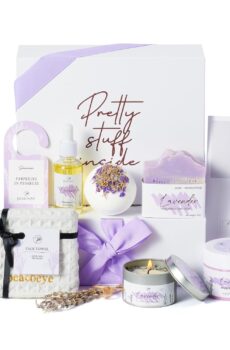 Gifts for Women Spa Gifts Lavender Bath Gift Baskets Relaxing Self Care Gift for Mom Her Sister Wife Auntie Home Bath Kit Care Package Birthday Friendship Gift Ideas