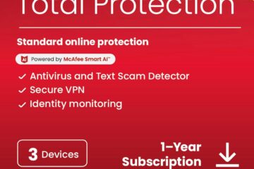 McAfee Total Protection 3-Device 2025 Ready |Security Software Includes Antivirus, Secure VPN, Password Manager, Identity Monitoring | 1 Year Subscription with Auto Renewal