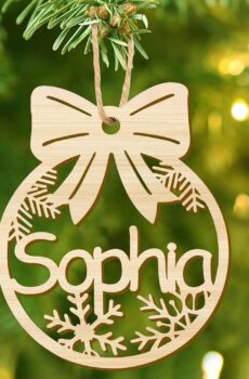 Personalized Christmas Ornaments with Name,Wooden Christmas Tree Ornaments 2024 with Custom Family Name for Kids Adults,Xmas Ornaments For Christmas Tree Gifts (01-6 Styles of Christmas Ornament)