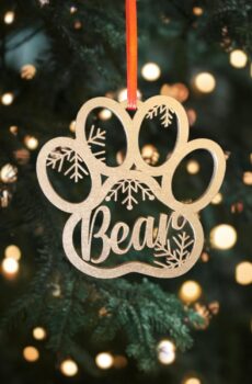 Personalized Dog Paw Ornament, Custom Pet Christmas Ornament, Animal 2024 Ornament