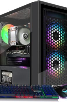 STGAubron Gaming PC, Radeon RX 580 8GB, Intel i7 Xeon E5 up to 3.6GHz,16GB RAM, 512GB SSD, WiFi, BT 5.0, RGB Fan x3, RGB Mouse Pad, Windows 10 Home, Gaming Computer Tower for Gamer, Streaming