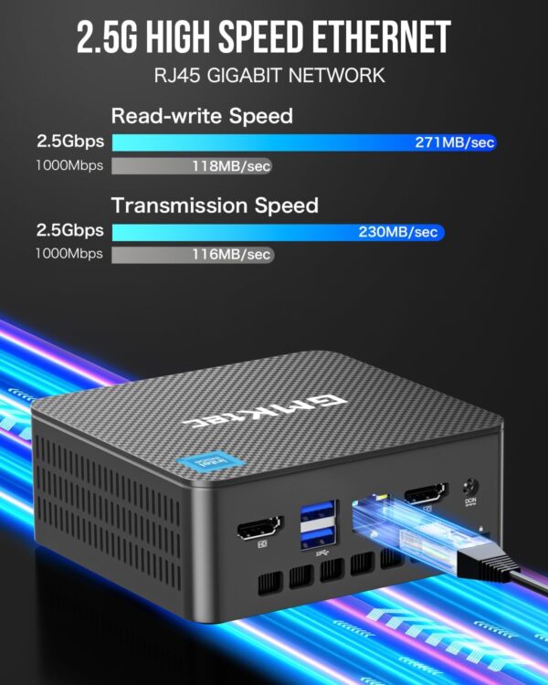 GMKtec G3 Plus Mini PC, Intel Twin Lake N150(Upgraded N100) 16GB RAM 512GB M.2 2280 SSD, Mini Desktop Computer Support Windows 11 Pro/Dual HDMI/WiFi6/BT5.2 - Image 7