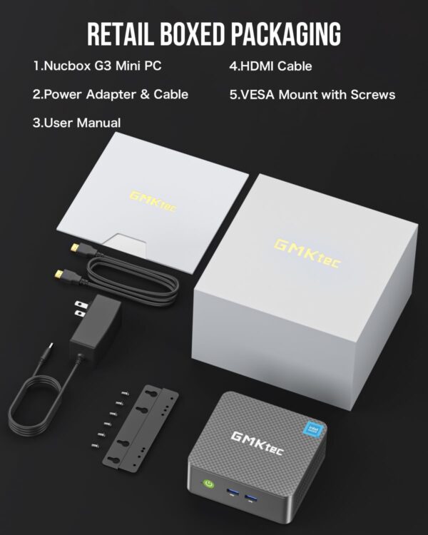 GMKtec G3 Plus Mini PC, Intel Twin Lake N150(Upgraded N100) 16GB RAM 512GB M.2 2280 SSD, Mini Desktop Computer Support Windows 11 Pro/Dual HDMI/WiFi6/BT5.2 - Image 9