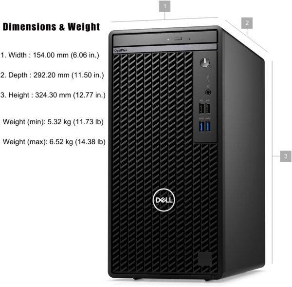 Dell OptiPlex 7010 Tower 7000 Business Desktop Computer, 12th Gen Intel Hexa-Core i5-12500 (Beat i7-11700), 16GB DDR4 RAM, 512GB PCIe SSD, DVDRW, WiFi Adapter, RJ-45, Keyboard & Mouse, Windows 11 Pro - Image 7