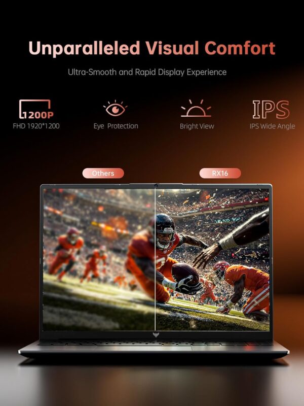 2024 Gaming Laptop, Laptop with AMD Ryzen 9 6900HX (8C/16T, Up to 4.9GHz), 16GB DDR5 512GB NVMe SSD Laptop Computer, 16-inch FHD Display, WiFi 6, 53Wh Battery, Backlit KB - Image 6