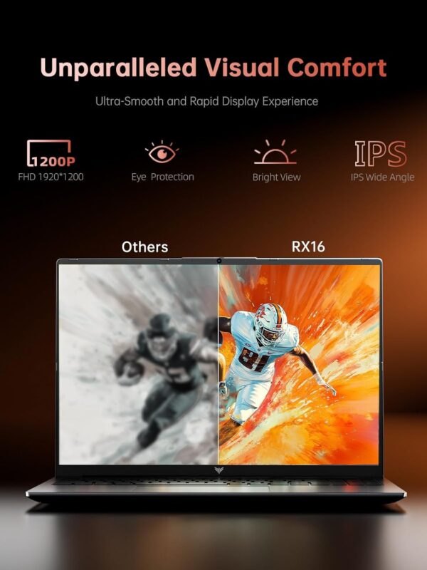 2024 Gaming Laptop, Laptop with AMD Ryzen 9 6900HX (8C/16T, Up to 4.9GHz), 16GB DDR5 512GB NVMe SSD Laptop Computer, 16-inch FHD Display, WiFi 6, 53Wh Battery, Backlit KB - Image 9
