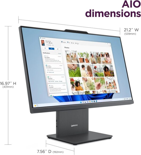 Lenovo ThinkCentre All-in-One Desktop Computer, 24" FHD IPS Display, 5-core Intel U300 Processor, 16GB DDR5, 256GB SSD, Wi-Fi 6, USB-C, HDMI in&Out, Wired KB&Mouse, Windows 11 Pro - Image 6