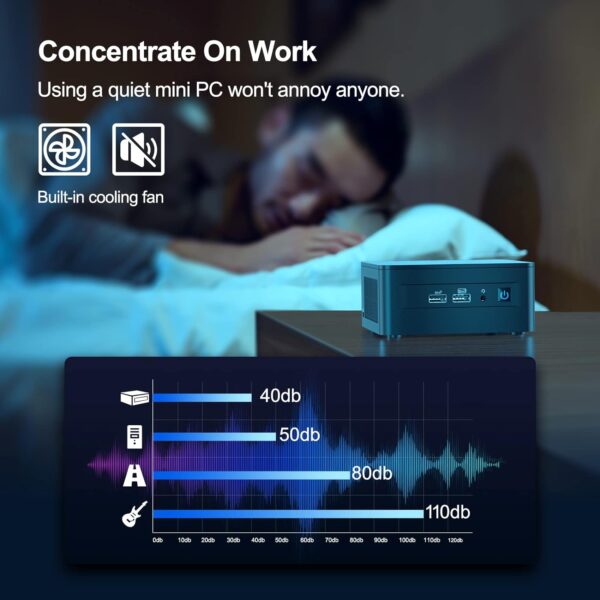 Intel NUC 12 Mini PC Kit NUC12WSHi7 (12-Core i7-1260P 16GB RAM 512GB SSD Iris XE Graphics) Windows 11 Pro Latest Desktop Computer Mini PC,2 x Thunderbolt 4, Intel nuc Wi-Fi 6E AX211 Wireless - Image 6