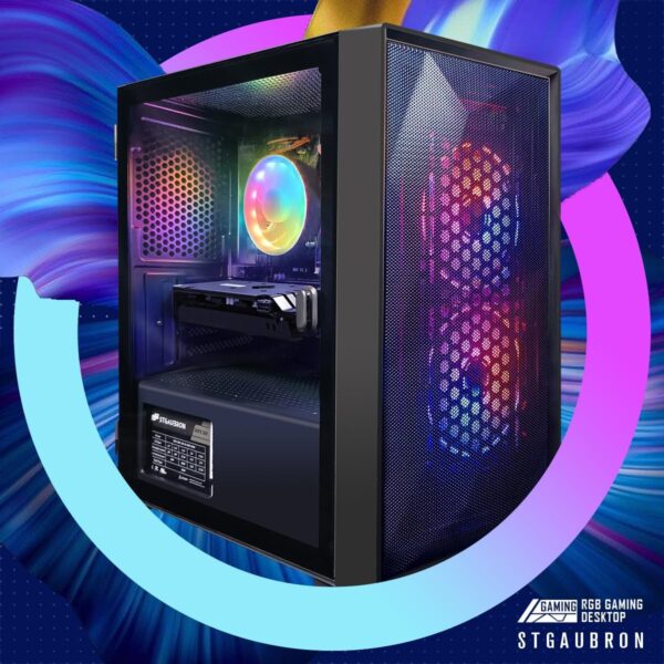 STGAubron Gaming PC Desktop, Radeon RX 560 4G, Intel core i5 up to 3.6GHz, 16G Memory, 512G SSD, 600M WiFi, BT 5.0, RGB Fan x2, RGB Mouse Pad, Windows 10 Home - Image 5