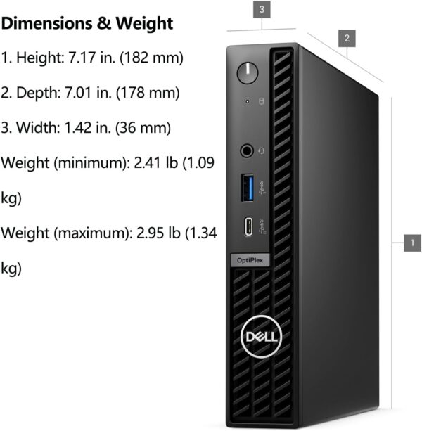 Dell OptiPlex 7020 MFF Mini Business Desktop Computer, 7000 Micro Form Factor, 14th Gen Intel 14-Core i5-14500T (Beat i7-13700T), 16GB DDR5 RAM, 512GB PCIe SSD, WiFi 6E, 2 DisplayPorts, HDMI, W11 Pro - Image 7