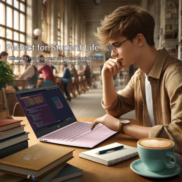 HP 14 Laptop • Back to School Limited Edition with Microsoft 365 • 4-Core Intel CPU • 8GB RAM •1600GB Storage (64GB OnBoard + 512GB P500 Portable SSD + 1TB OneDrive) • Pink • Win 11 - Image 5