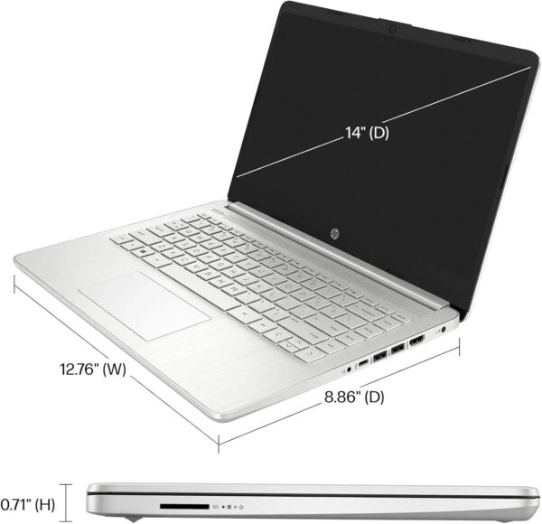 HP AI-Powered Laptop with Microsoft Office and 1TB Cloud Storage included for 1-Year| 14" HD Computer| 16GB RAM| 128GB SSD & 512GB Card & 128GB Portable SSD| Intel 4-Core CPU| Webcam| Win11| LE Bundle - Image 7