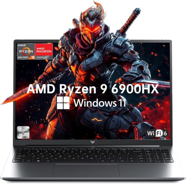 2024 Gaming Laptop, Laptop with AMD Ryzen 9 6900HX (8C/16T, Up to 4.9GHz), 16GB DDR5 512GB NVMe SSD Laptop Computer, 16-inch FHD Display, WiFi 6, 53Wh Battery, Backlit KB