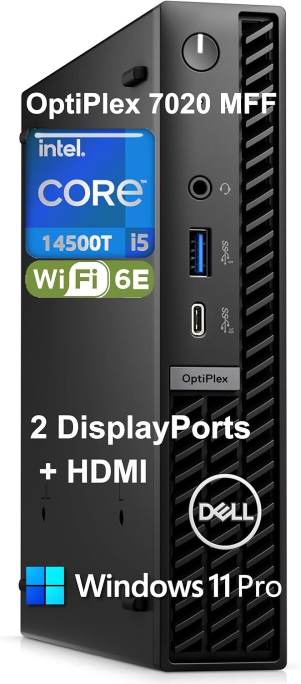 Dell OptiPlex 7020 MFF Micro Form Factor Mini Business Desktop Computer, 14th Gen Intel 14-Core i5-14500T (Beat i7-13700T), 16GB DDR5 RAM, 512GB PCIe SSD, WiFi 6E, 2 DisplayPorts + HDMI, Win 11 Pro - Image 2