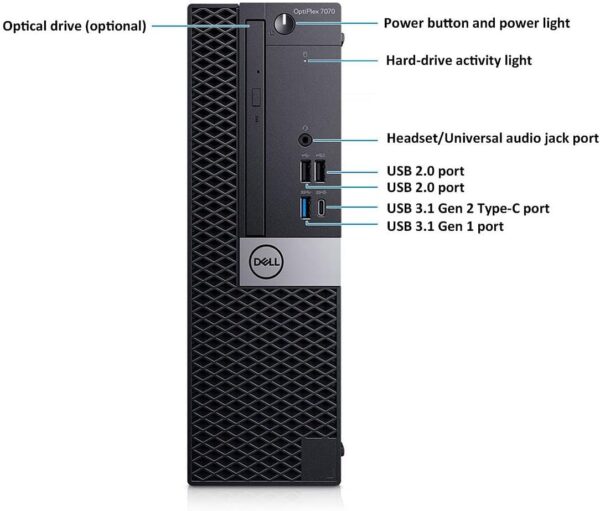 Dell OptiPlex 7070 SFF Desktop Computer PC, Intel 8 Core i7-9700 3.0GHz up to 4.70GHz,32GB DDR4 Ram New 1TB NVMe M.2 SSD,AX210 Built-in WiFi 6E,Windows 11 Pro, Wireless Keyboard & Mouse (Renewed) - Image 2