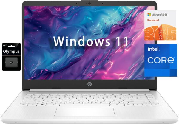 HP 14" HD Student Business Laptop, Intel Quad-Core N4120, 16GB RAM, 384GB Storage, (128GB eMMC+256GB SD Card), 1 Year Office 365, Slim Design, Webcam, HDMI, Bluetooth, WiFi, Win 11 S, Silver - Image 2