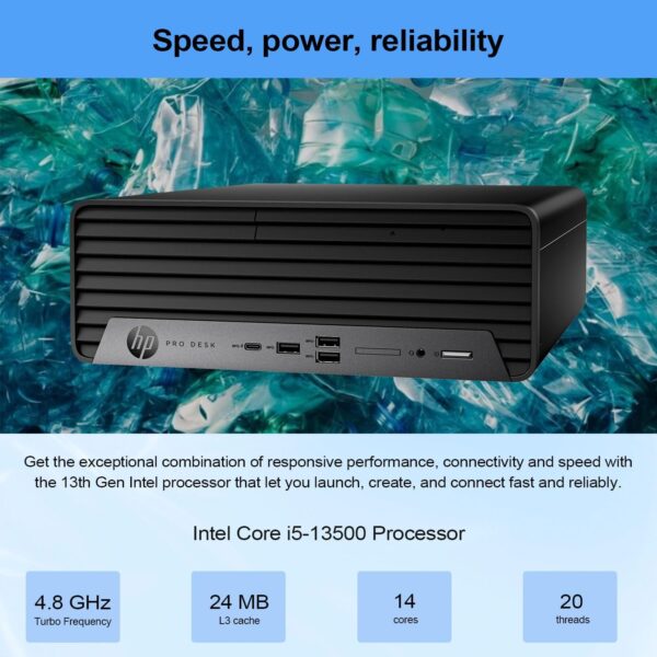 HP ProDesk 400 G9 Small Form Factor Business Desktop, 13th Gen Intel 14-Core i5-13500 Processor, 32GB RAM, 1TB SSD, Wi-Fi 6, HDMI, DP, Support 2-Monitor 4K, Wired Keyboard & Mouse, Windows 11 Pro - Image 2