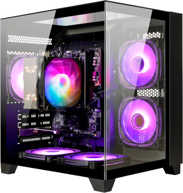 LXZ Desktop Computer AMD Ryzen 5 5600G 6 core 3.9GHz, 16G DDR4 RAM, 512G NVME SSD, Tower Computer for Gaming, Home and Office (Black) - Image 2