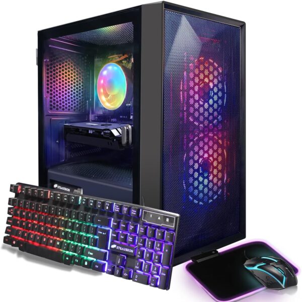 STGAubron Gaming PC Desktop, Radeon RX 560 4G, Intel core i5 up to 3.6GHz, 16G Memory, 512G SSD, 600M WiFi, BT 5.0, RGB Fan x2, RGB Mouse Pad, Windows 10 Home - Image 2