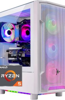 Skytech Archangel Gaming PC Desktop, Ryzen 5 5500 3.6 GHz (4.2GHz Turbo Boost), NVIDIA RTX 3050 (6GB) 6GB GDDR6, 1TB SSD, 16GB DDR4 RAM 3200, 650W Gold PSU, Wi-Fi, Win 11 Home