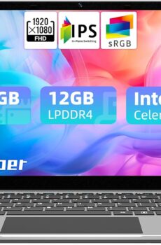 jumper Laptop, 12GB LPDDR4 RAM, 512GB SSD ROM, 14 Inch 1080p FHD IPS Screen, Windows 11 Laptops Computer with Celeron 4-Core Processor, UHD Graphics 600, 2 Stereo Speaker, Portable.