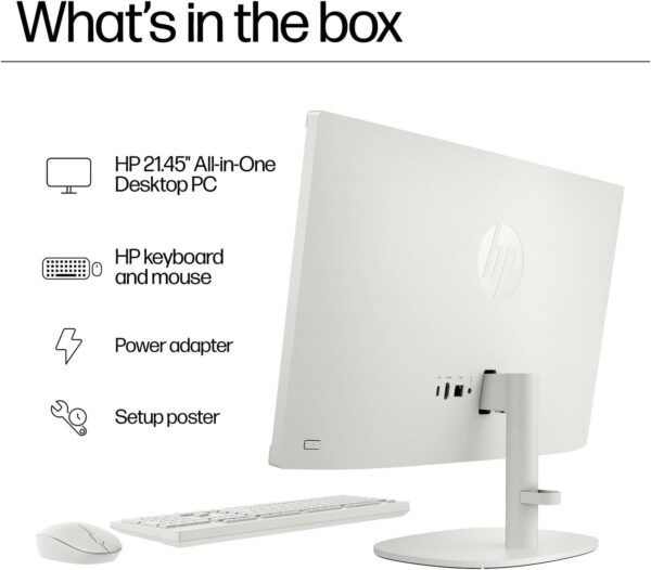 HP 22" All-in-One Desktop Computer for Home and School, Intel Quad-Core Processor (Beat i3-1110G4), FHD Display, 16GB DDR5 RAM, 640GB Storage, WiFi 6, Bluetooth, Business AIO, Windows 11 Pro, AZ-XUT - Image 9