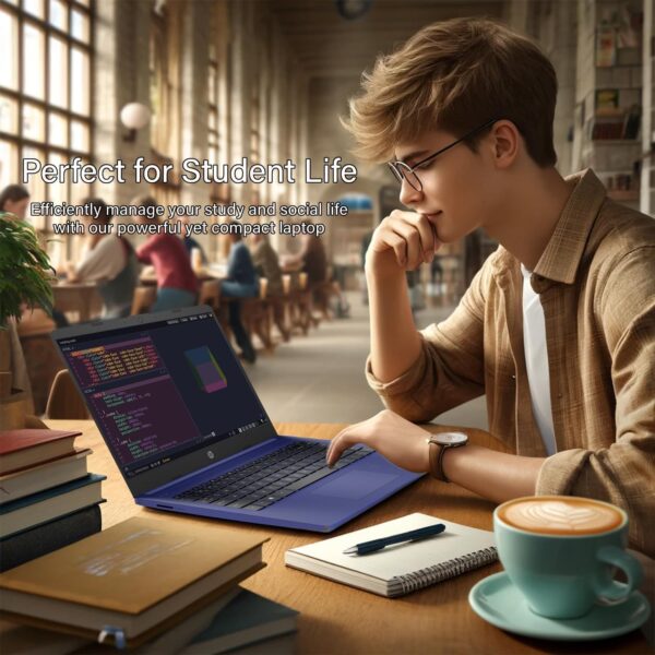 HP 14 Laptop • Back to School Limited Edition with Microsoft 365 • 4-Core Intel CPU • 16GB RAM •1600GB Storage (64GB OnBoard + 512GB P500 Portable SSD + 1TB OneDrive) • Indigo Blue • Win 11 - Image 5