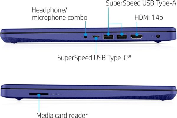 HP 14 Laptop • Back to School Limited Edition with Microsoft 365 • 4-Core Intel CPU • 16GB RAM •1600GB Storage (64GB OnBoard + 512GB P500 Portable SSD + 1TB OneDrive) • Indigo Blue • Win 11 - Image 6