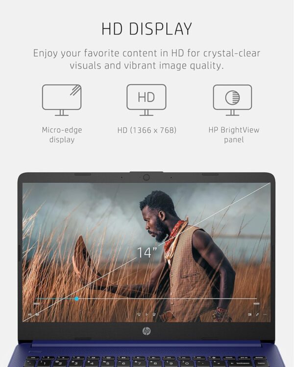 HP 14 Laptop • Back to School Limited Edition with Microsoft 365 • 4-Core Intel CPU • 16GB RAM •1600GB Storage (64GB OnBoard + 512GB P500 Portable SSD + 1TB OneDrive) • Indigo Blue • Win 11 - Image 7