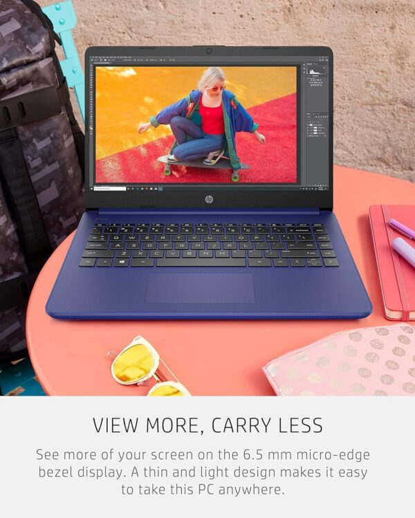 HP 14 Laptop • Back to School Limited Edition with Microsoft 365 • 4-Core Intel CPU • 16GB RAM •1600GB Storage (64GB OnBoard + 512GB P500 Portable SSD + 1TB OneDrive) • Indigo Blue • Win 11 - Image 9