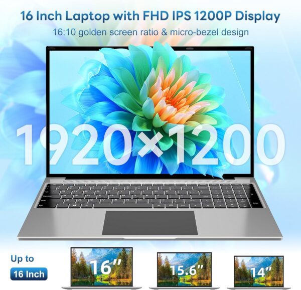 jumper Laptop Computer, 16 Inch FHD FHD 1920x1200 Display, 12th N95 CPU(Up to 3.4GHz), Laptops with 16GB RAM, 1152GB Storage, 38WH Battery, 2 Speakers, HDMI. - Image 4