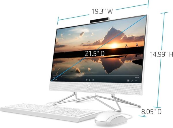 HP All-in-One Desktop Computer, 21.5" FHD Display, Intel Celeron J4025 Processor, 16GB RAM, 1TB SSD, Webcam, HDMI, RJ-45, Wi-Fi, Wired Keyboard&Mouse, Windows 11 Pro - Image 4