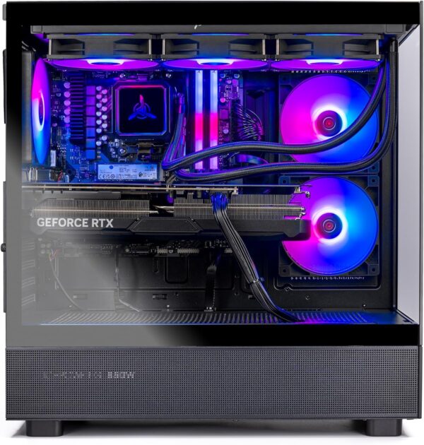 Skytech Azure Gaming PC Desktop, Ryzen 7 9800X3D 4.7 GHz (5.2 GHz Turbo Boost), NVIDIA RTX 5080 16GB GDDR7, 2TB SSD, 32GB DDR5 RAM 6000 RGB, 850W Gold ATX 3.0 PSU, 360mm ARGB AIO, Wi-Fi, Win 11 Home - Image 3