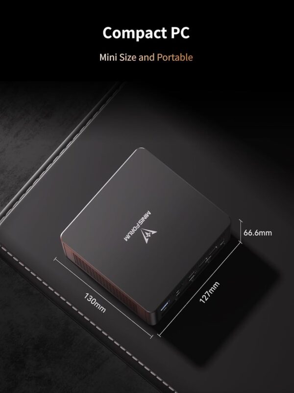 MINISFORUM UM890 Pro Mini PC AMD Ryzen 9 8945HS(8C/16T, up to 5.2GHz) 32GB DDR5 1TB PCIe4.0 SSD, 2xUSB4(PD 8K)|1xHDMI|1xDP Four Outputs, 2x RJ45, BT5.2 4xUSB3.2 AMD Radeon 780M Graphics Micro Computer - Image 8