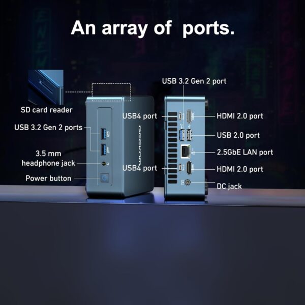 GEEKOM Mini PC Mini IT13, 13th Gen Intel i9-13900H NUC13 Mini Computers(14 Cores,20 Threads) 32GB DDR4/2TB PCIe Gen 4 SSD Windows 11 Pro Support Wi-Fi 6E/Bluetooth 5.2/USB 4.0/2.5G LAN/8K - Image 5