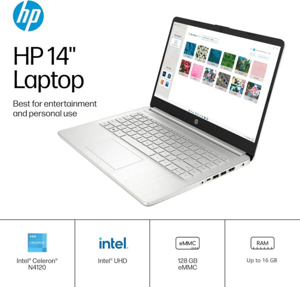 HP Portable Student Business Laptop - 3 Free Bundles, Win 11 Pro, Microsoft 365, Ultral Light and Thin, 14" HD Display for Student, Work, 16GB DDR4, 384GB Storage(128GB eMMC+256GB Card), Intel 4-Core - Image 5