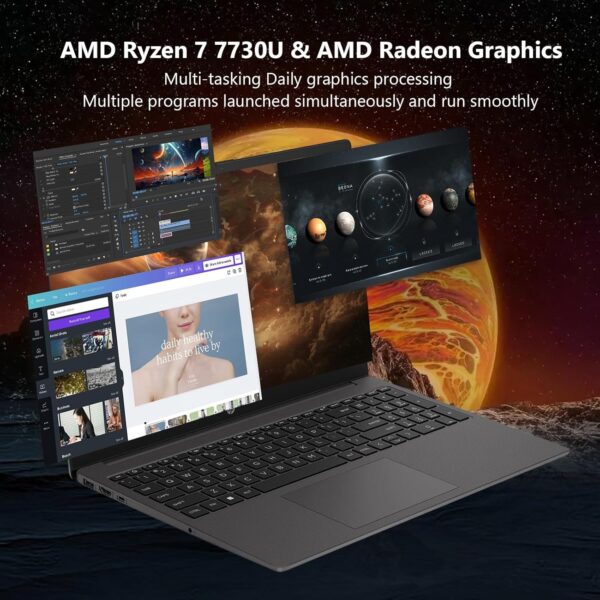 HP 2025 Updated 255 G10 15.6" FHD Business Laptop, AMD Ryzen 7 7730U (64GB RAM | 2TB SSD), Numeric Keypad, Webcam, Window 11 Pro, MS Office Pro 2024 - Image 3