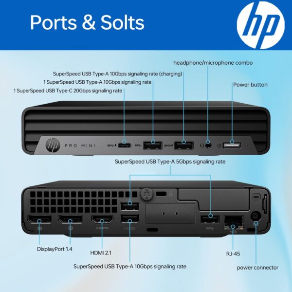 HP ProDesk 400 G9 Mini Business Desktop, 13th Gen Intel 14-Core i5-13500T (Beat i7-12700), 32GB RAM, 1TB PCIe SSD, Wi-Fi 6, HDMI, DP, Support 3-Monitor 4K, Wired Keyboard and Mouse, Windows 11 Pro - Image 5