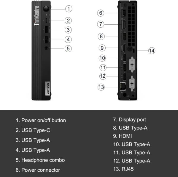 Lenovo ThinkCentre M70q Gen 4 MFF Tiny 1L Mini PC Business Desktop Computer, 13th Gen Intel 10-Core i5-13400T (Beat i7-12700T), 16GB DDR4 RAM, 512GB PCIe SSD, WiFi 6, RJ45, Windows 11 Pro Vent-HEA - Image 4