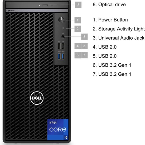 Dell Optiplex 7010 Tower Business Desktop, Intel i9-12900K Processor (up to 5.0 GHz), Intel UHD 770 Graphics, 64GB RAM, 2TB PCIe SSD, DVD-RW, DP Port, HDMI, Wi-Fi + Bluetooth, Windows 11 Pro - Image 5