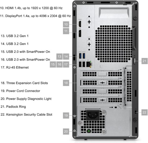 Dell Optiplex 7010 Tower Business Desktop, Intel i9-12900K Processor (up to 5.0 GHz), Intel UHD 770 Graphics, 64GB RAM, 2TB PCIe SSD, DVD-RW, DP Port, HDMI, Wi-Fi + Bluetooth, Windows 11 Pro - Image 6