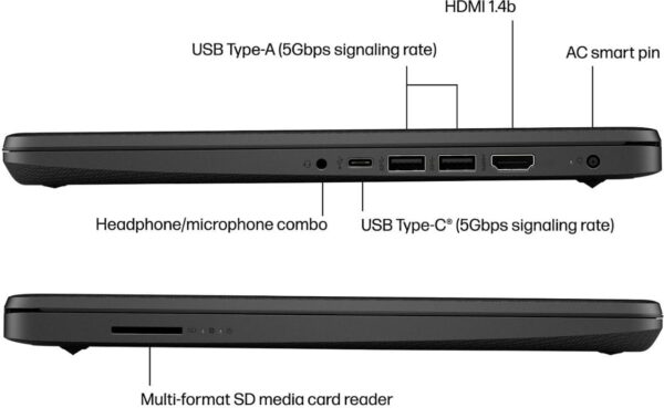 HP 14 Premium HD Portable Laptop Computer Students Business, Quad-Core Intel Celeron Processor, 8GB RAM, 256GB Storage(128GB eMMC+64GB Ghost Manta SD Card), 1 Year Office 365, HDMI, Win 11 - Image 8